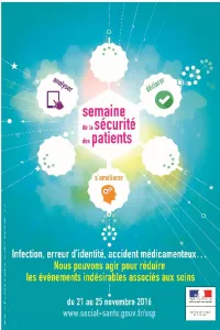 SEMAINE DE LA SECURITE DES PATIENTS : 21 au 25 novembre 2016