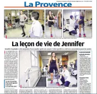 ARTICLE LA PROVENCE : LA LEÇON DE VIE DE JENNIFER